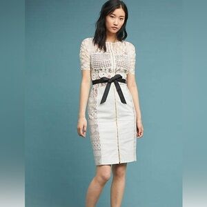 Byron, Lars Carissima ivory lace sheath midi dress size 0